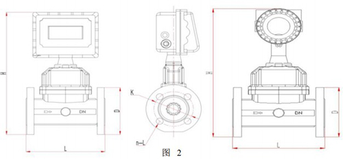 dn25氣體渦輪流量計外形圖